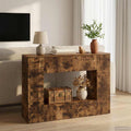 vidaXL Konsola Paski Dąb Wędzony 101 x 29 x 74 cm Drewno inżynieryjne