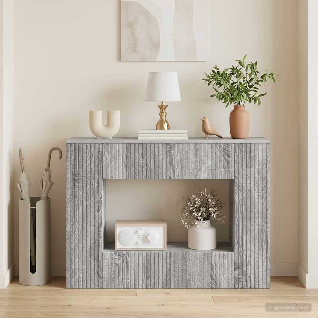 vidaXL Konsola Paski Szary Sonoma 101 x 29 x 74 cm Drewno inżynieryjne