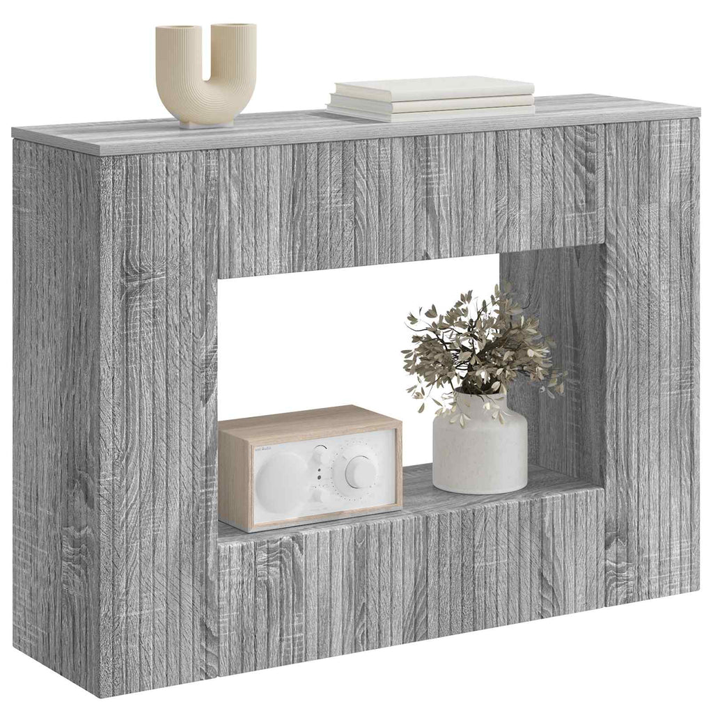 vidaXL Konsola Paski Szary Sonoma 101 x 29 x 74 cm Drewno inżynieryjne