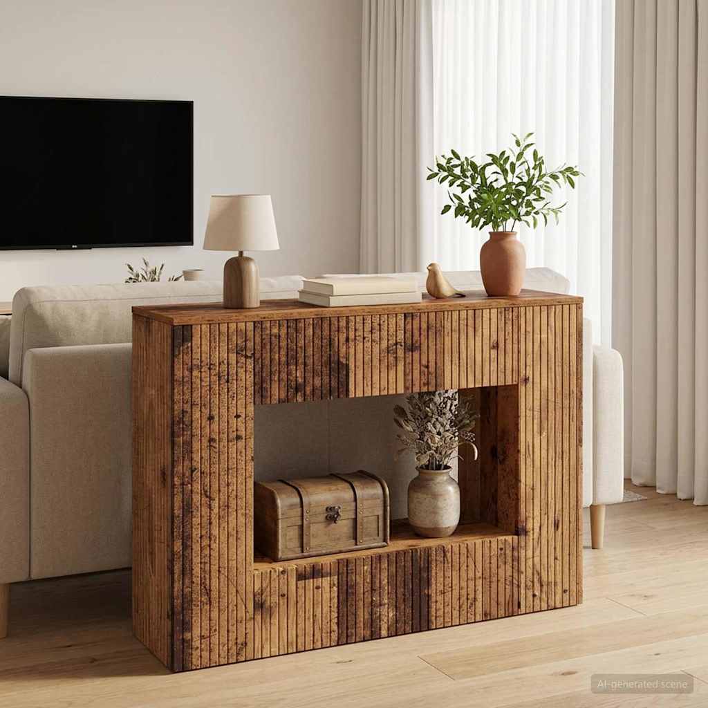 vidaXL Konsola Paski Stare drewno 101 x 29 x 74 cm Drewno inżynieryjne