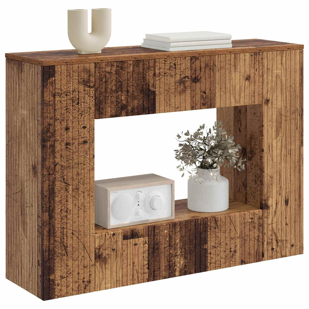 vidaXL Konsola Paski Stare drewno 101 x 29 x 74 cm Drewno inżynieryjne