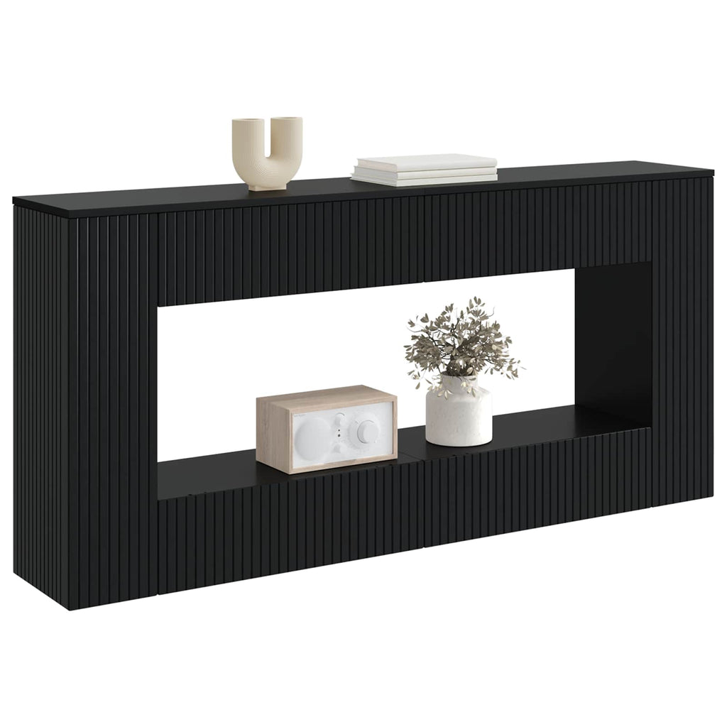 vidaXL Konsola Czarny 155 x 29 x 74 cm Drewno inżynieryjne