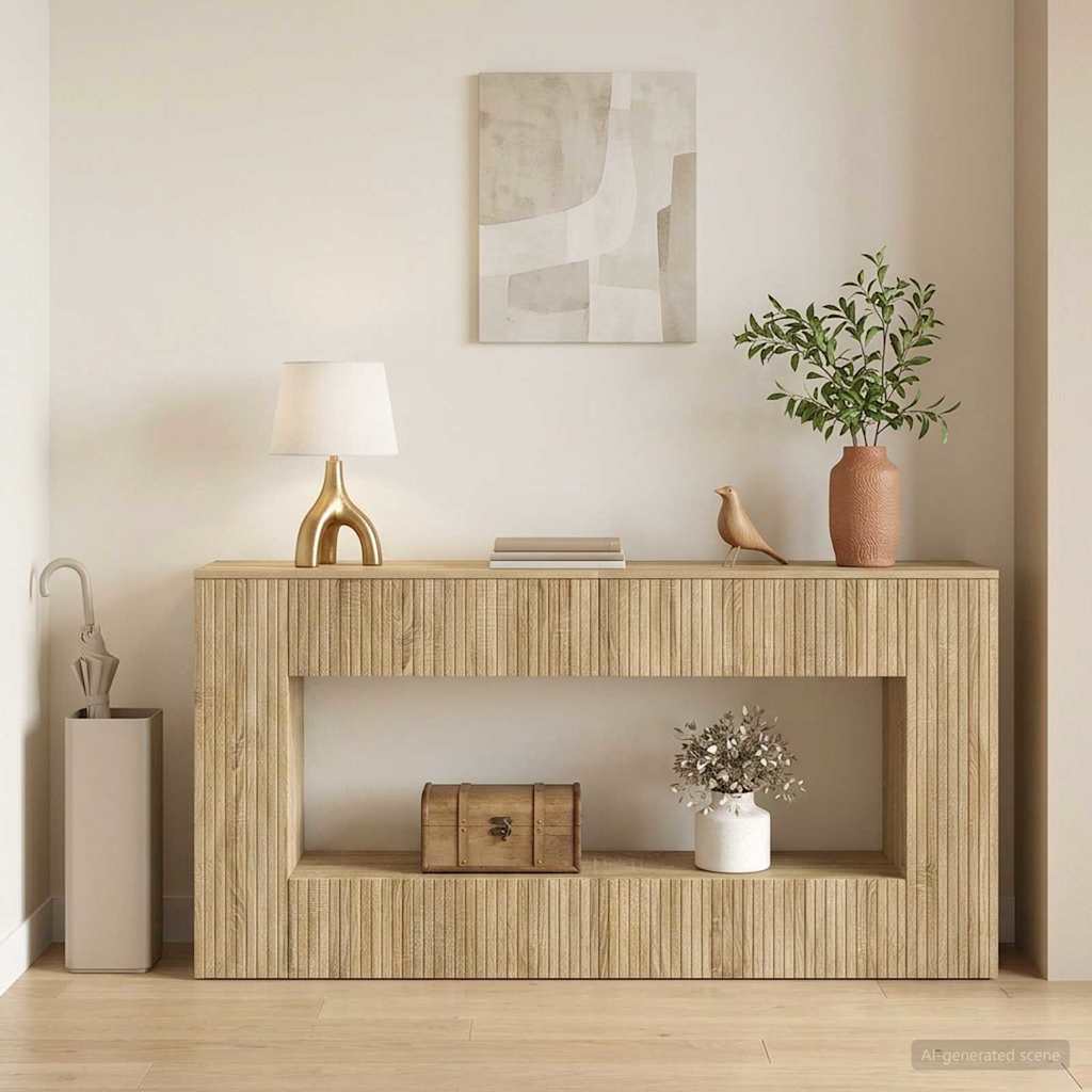 vidaXL Konsola Paski Dąb Sonoma 155 x 29 x 74 cm Drewno inżynieryjne