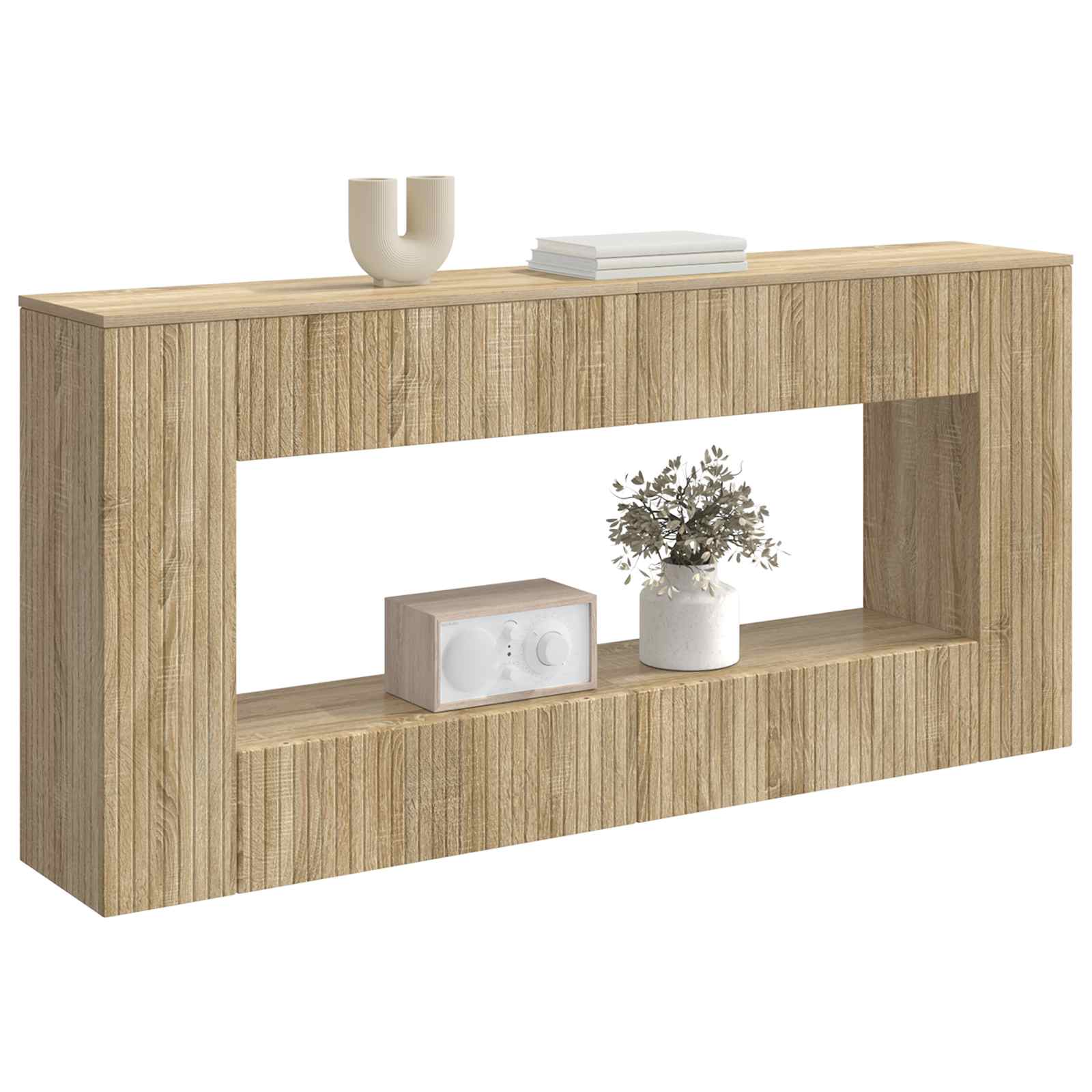 vidaXL Konsola Paski Dąb Sonoma 155 x 29 x 74 cm Drewno inżynieryjne