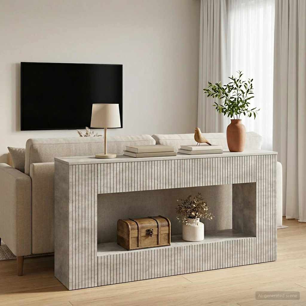 vidaXL Konsola Betonowy Szary 155 x 29 x 74 cm Drewno inżynieryjne