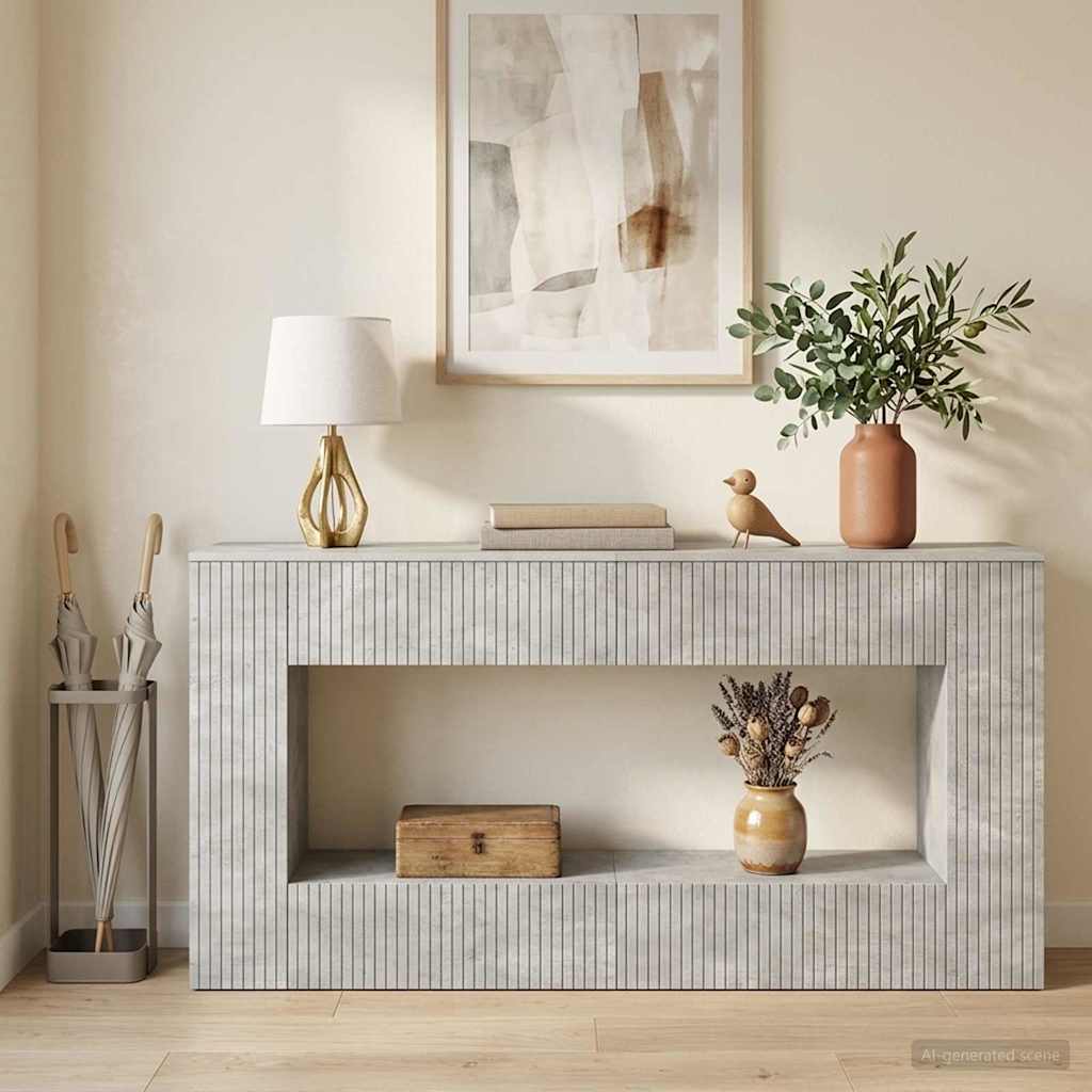 vidaXL Konsola Betonowy Szary 155 x 29 x 74 cm Drewno inżynieryjne