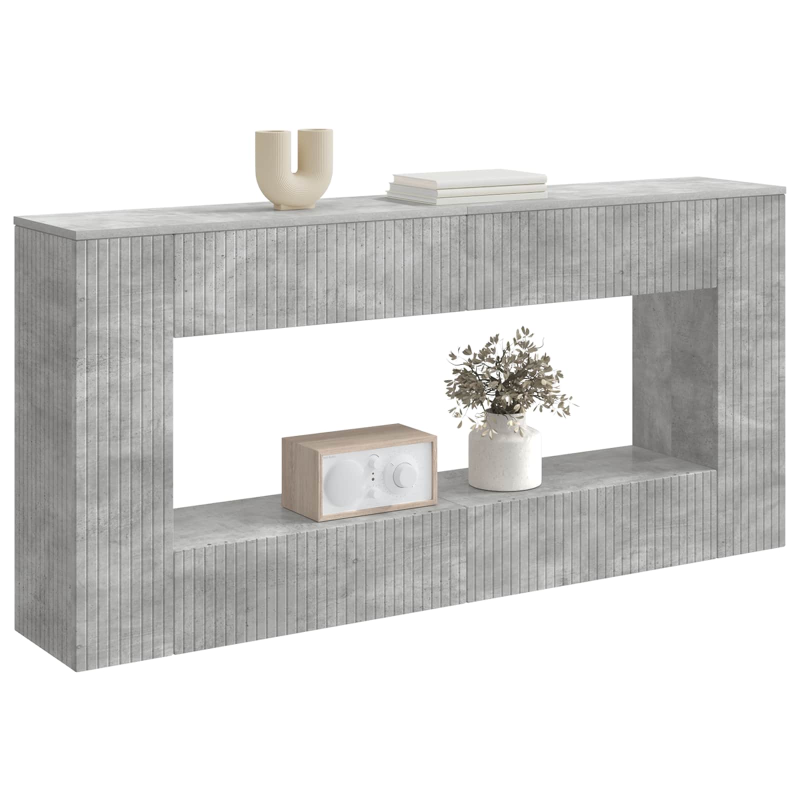 vidaXL Konsola Betonowy Szary 155 x 29 x 74 cm Drewno inżynieryjne