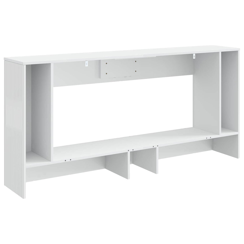 vidaXL Konsola Paski Biały Wysoki Połysk 155 x 29 x 74 cm