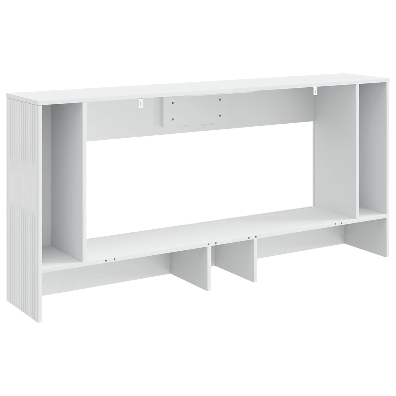 vidaXL Konsola Paski Biały Wysoki Połysk 155 x 29 x 74 cm