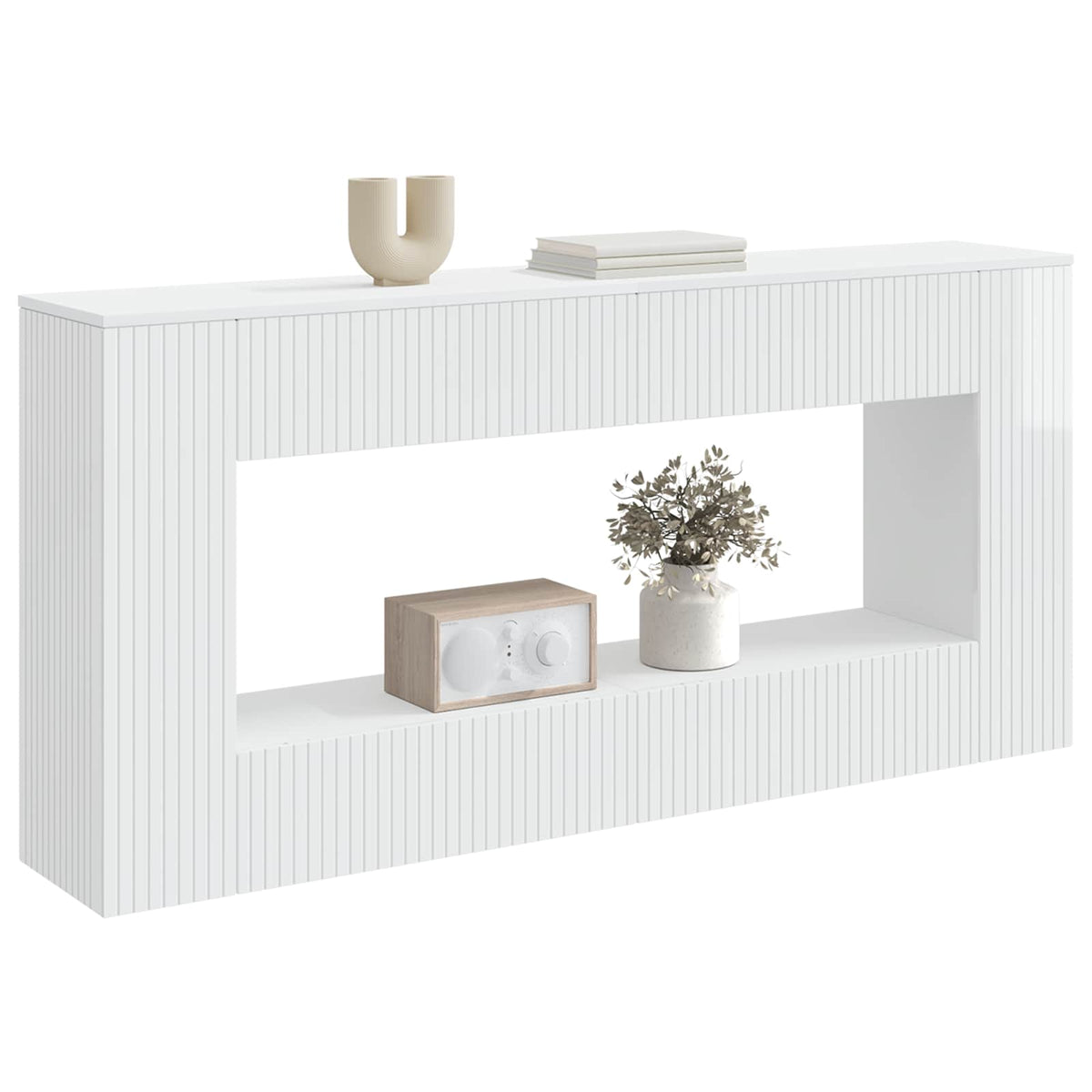 vidaXL Konsola Biały Wysoki Połysk 155 x 29 x 74 cm