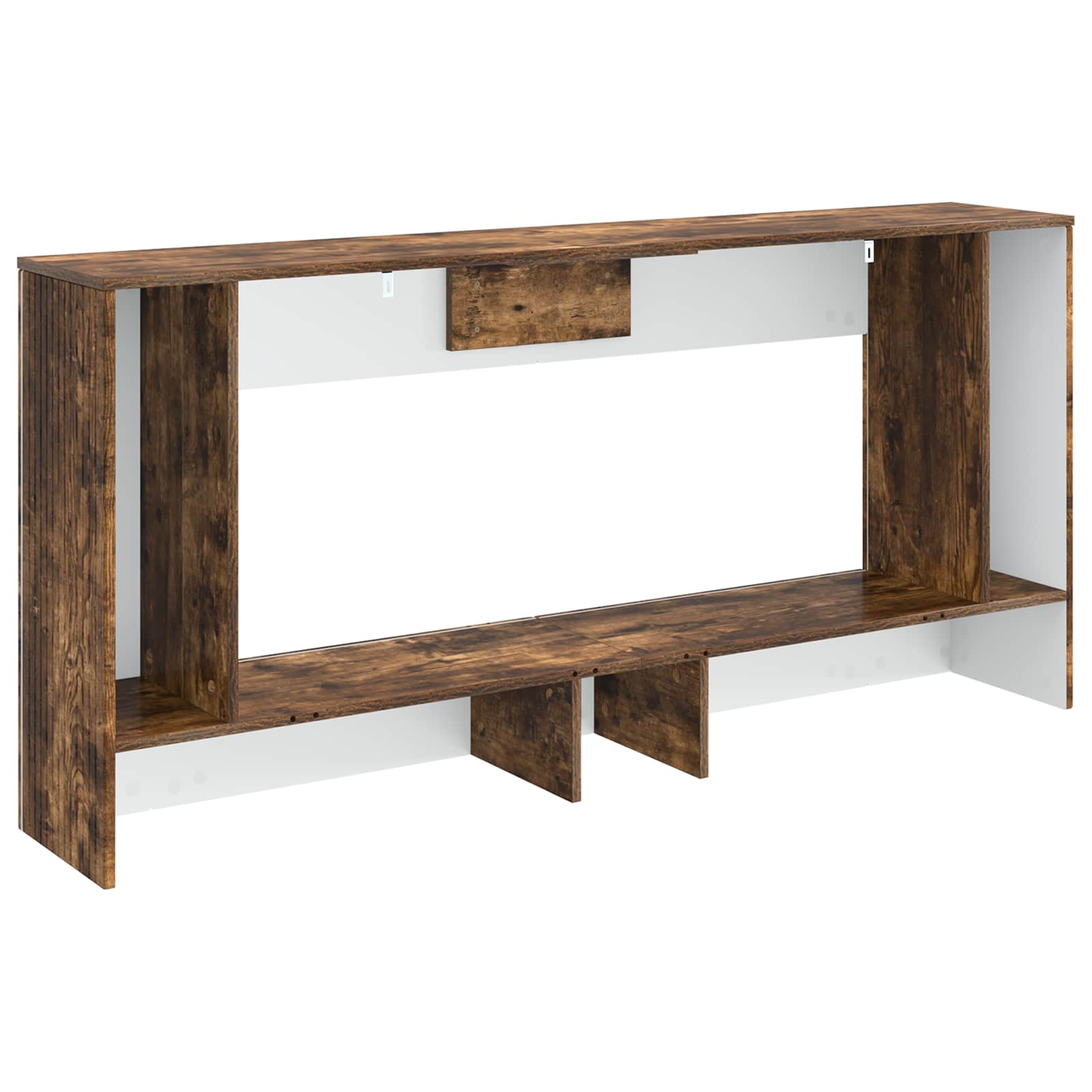 vidaXL Konsola Paski Dąb Wędzony 155 x 29 x 74 cm Drewno inżynieryjne