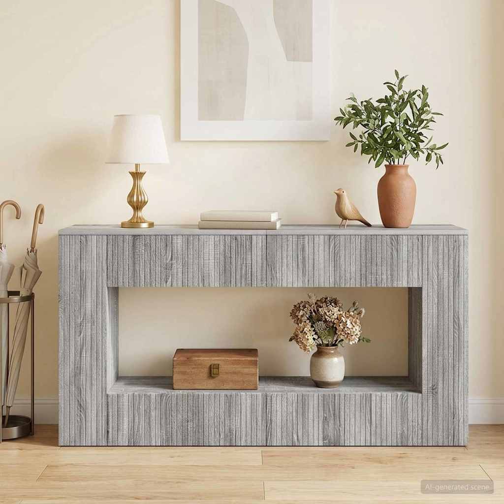 vidaXL Konsola Paski Szary Sonoma 155 x 29 x 74 cm Drewno inżynieryjne