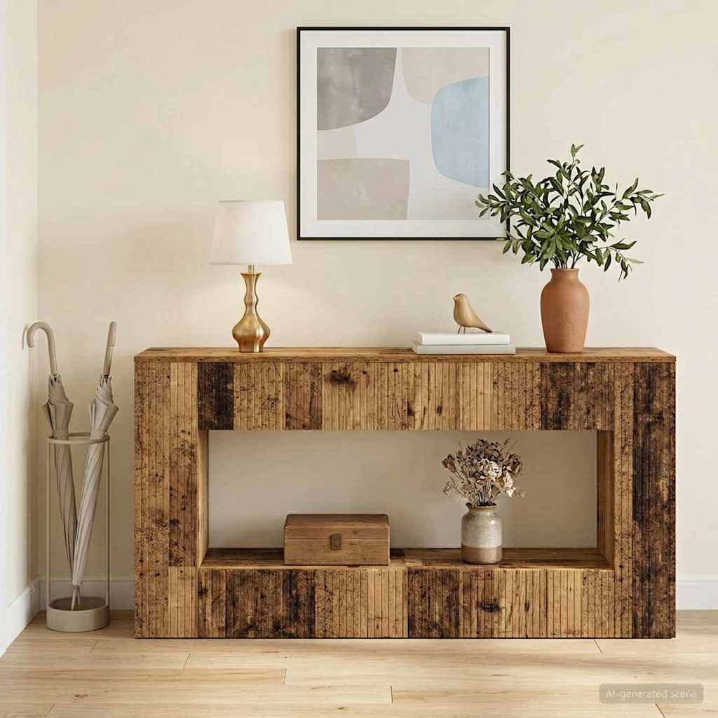 vidaXL Konsola Paski Stare drewno 155 x 29 x 74 cm Drewno inżynieryjne