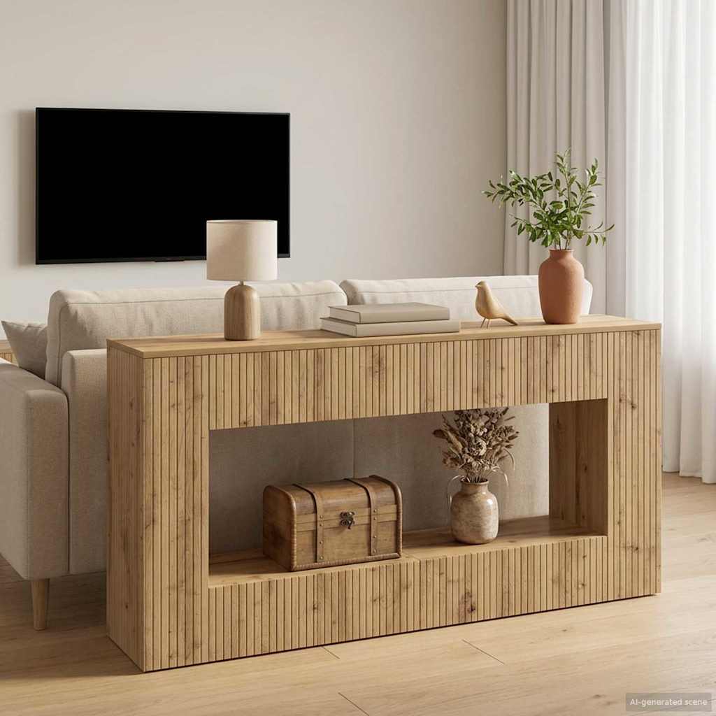 vidaXL Konsola Dąb Rzemieślniczy 155 x 29 x 74 cm Drewno inżynieryjne