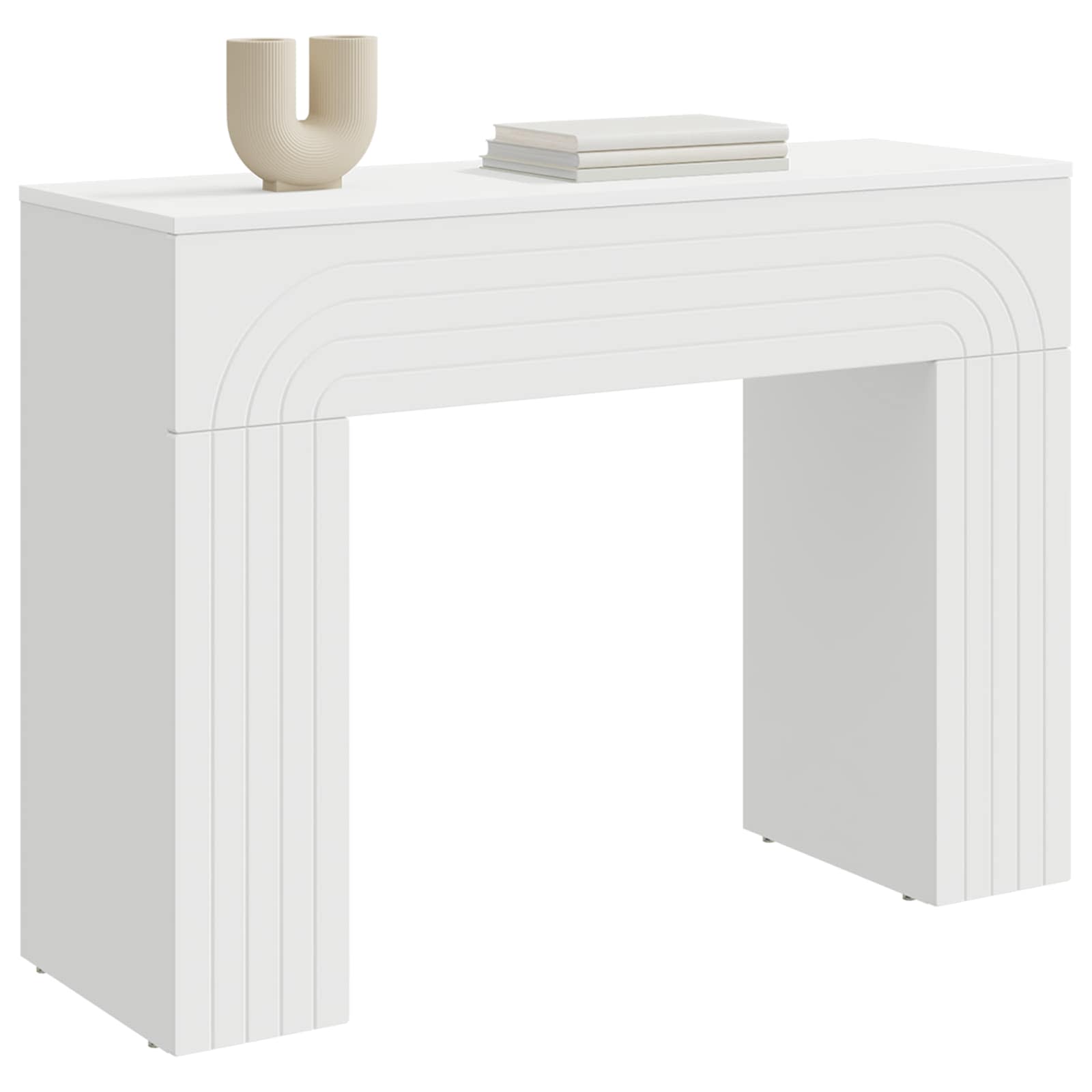 vidaXL Stolik kawowy Biały 102 x 35 x 75 cm Drewno inżynieryjne