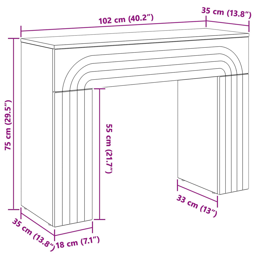 vidaXL Stolik kawowy Biały 102 x 35 x 75 cm Drewno inżynieryjne