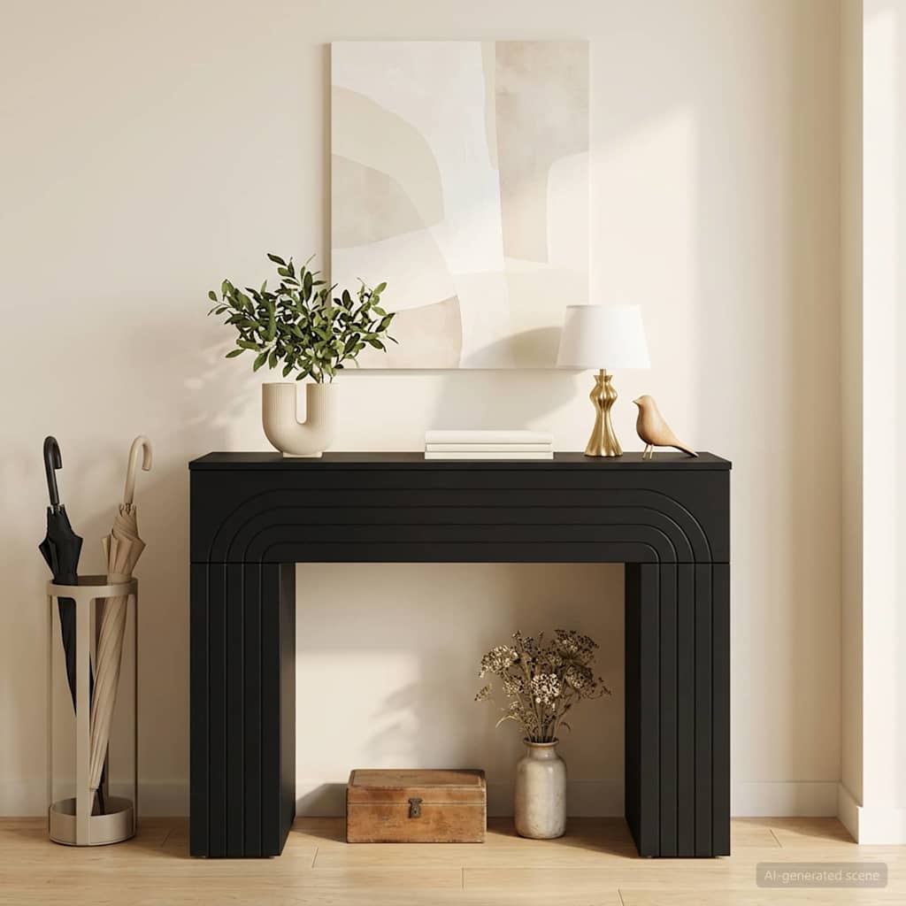 vidaXL Stolik kawowy Czarny 102 x 35 x 75 cm Drewno inżynieryjne