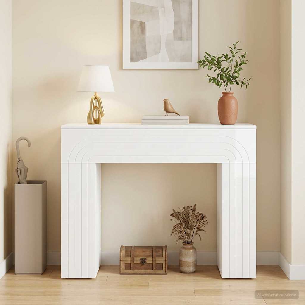 vidaXL Stolik kawowy Biały wysoki połysk 102 x 35 x 75 cm
