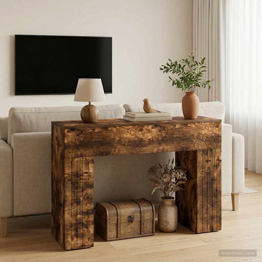vidaXL Stolik kawowy Dąb wędzony 102 x 35 x 75 cm Drewno inżynieryjne