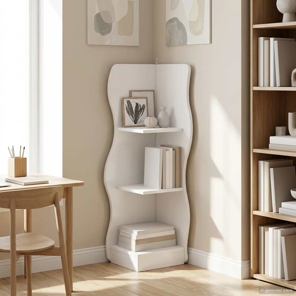 vidaXL Półka narożna Biały 34 x 33 x 102 cm Drewno inżynieryjne