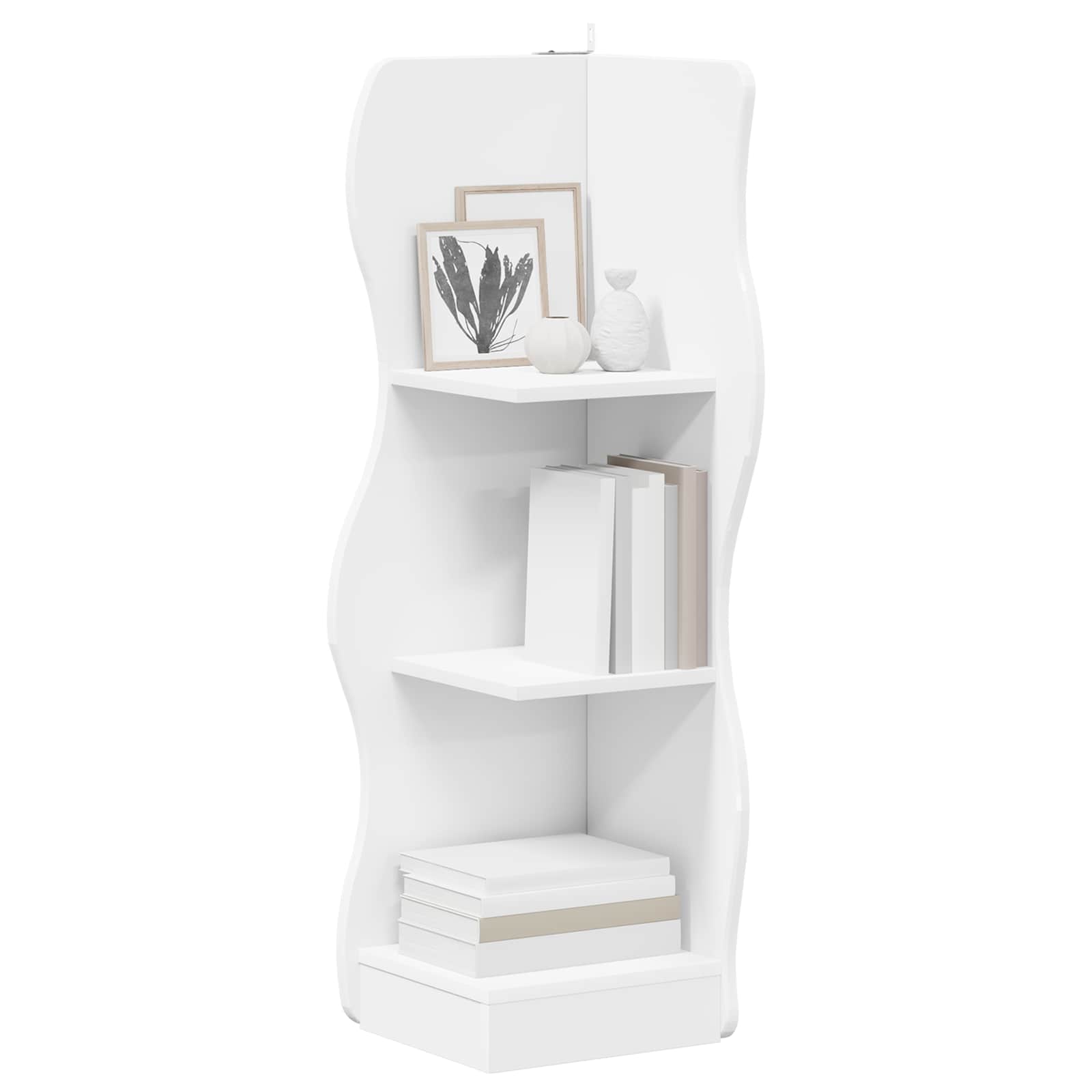 vidaXL Półka narożna Biały 34 x 33 x 102 cm Drewno inżynieryjne