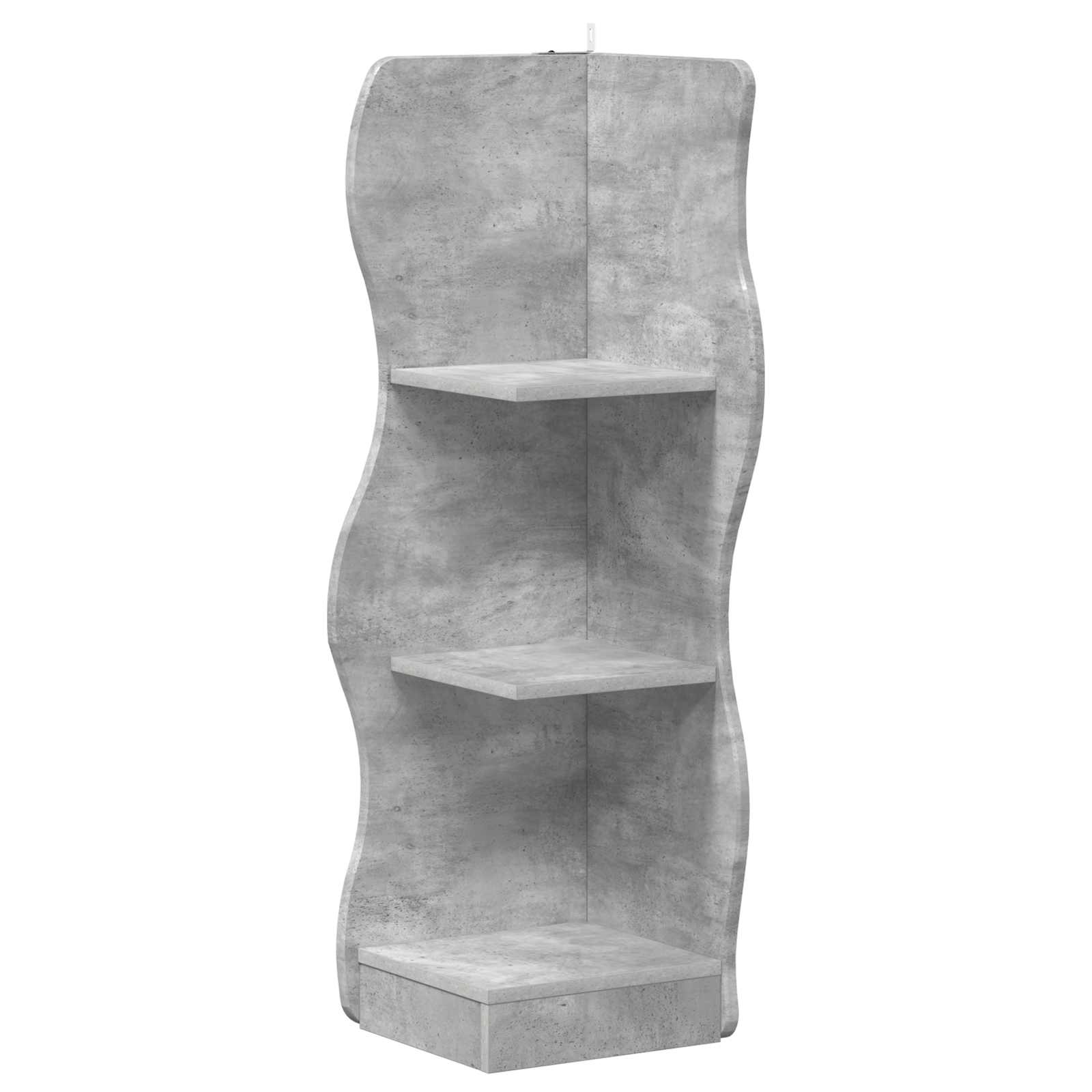 vidaXL Półka narożna z półką Betonowy szary 34 x 33 x 102 cm