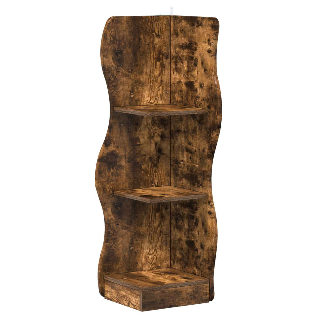 vidaXL Półka narożna Dąb wędzony 34 x 33 x 102 cm Drewno inżynieryjne
