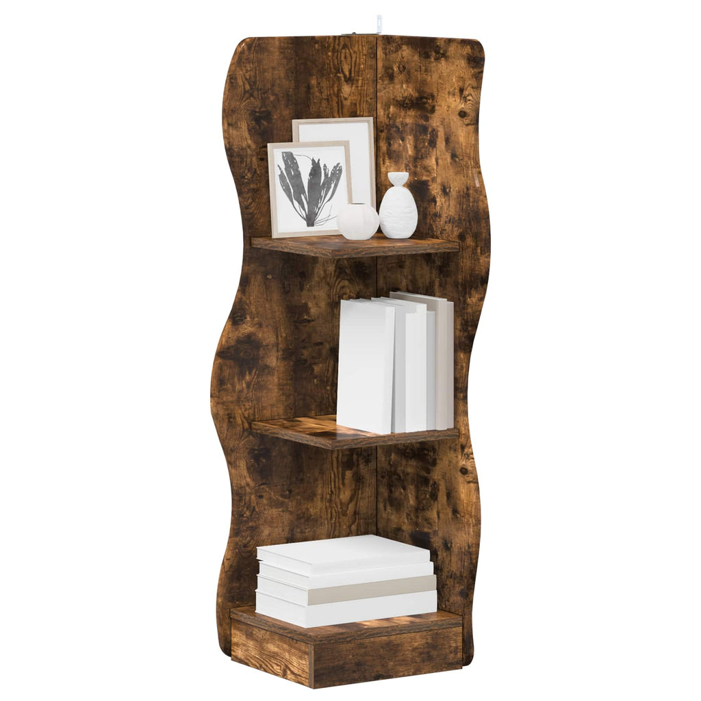 vidaXL Półka narożna Dąb wędzony 34 x 33 x 102 cm Drewno inżynieryjne
