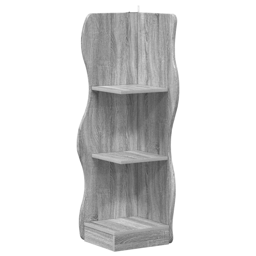 vidaXL Półka narożna Szary Sonoma 34 x 33 x 102 cm Drewno inżynieryjne