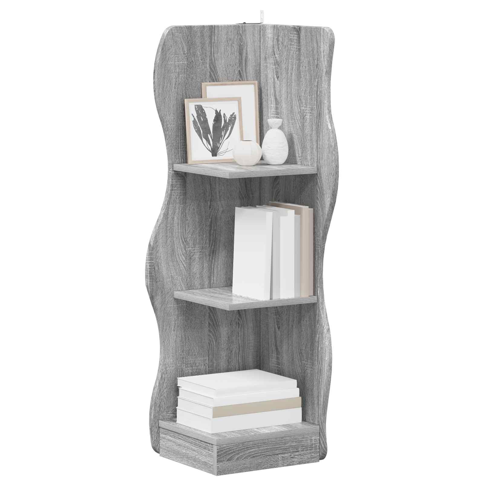 vidaXL Półka narożna Szary Sonoma 34 x 33 x 102 cm Drewno inżynieryjne