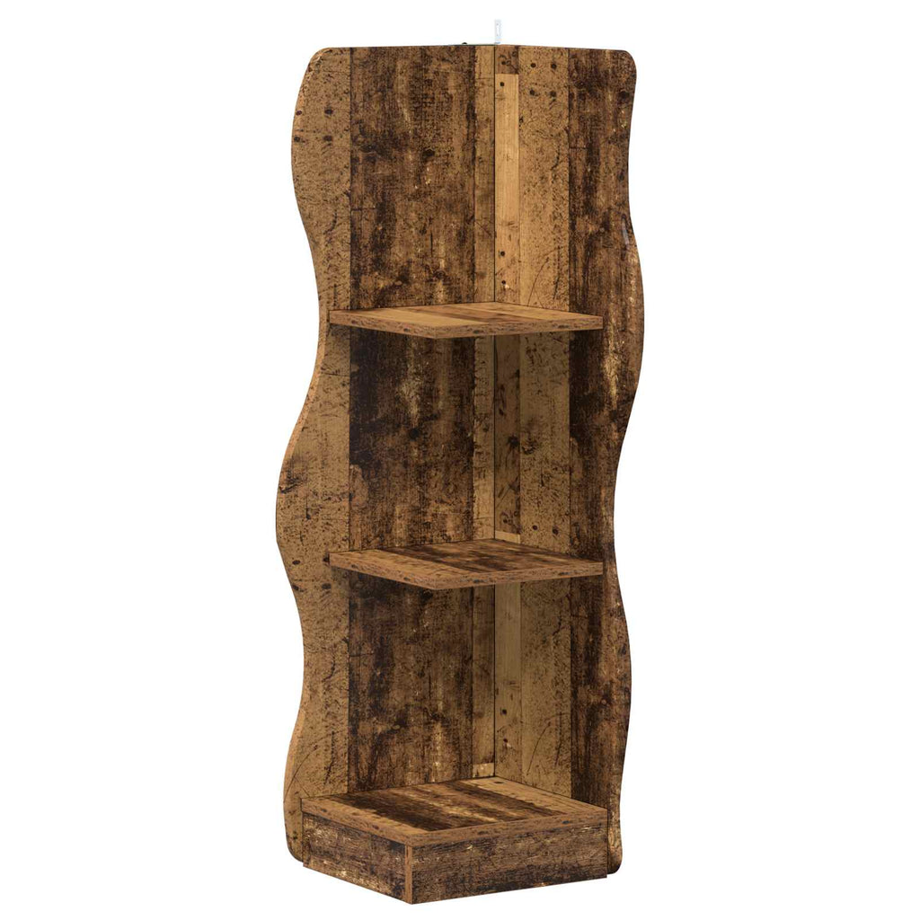 vidaXL Półka narożna Stare drewno 34 x 33 x 102 cm Drewno inżynieryjne