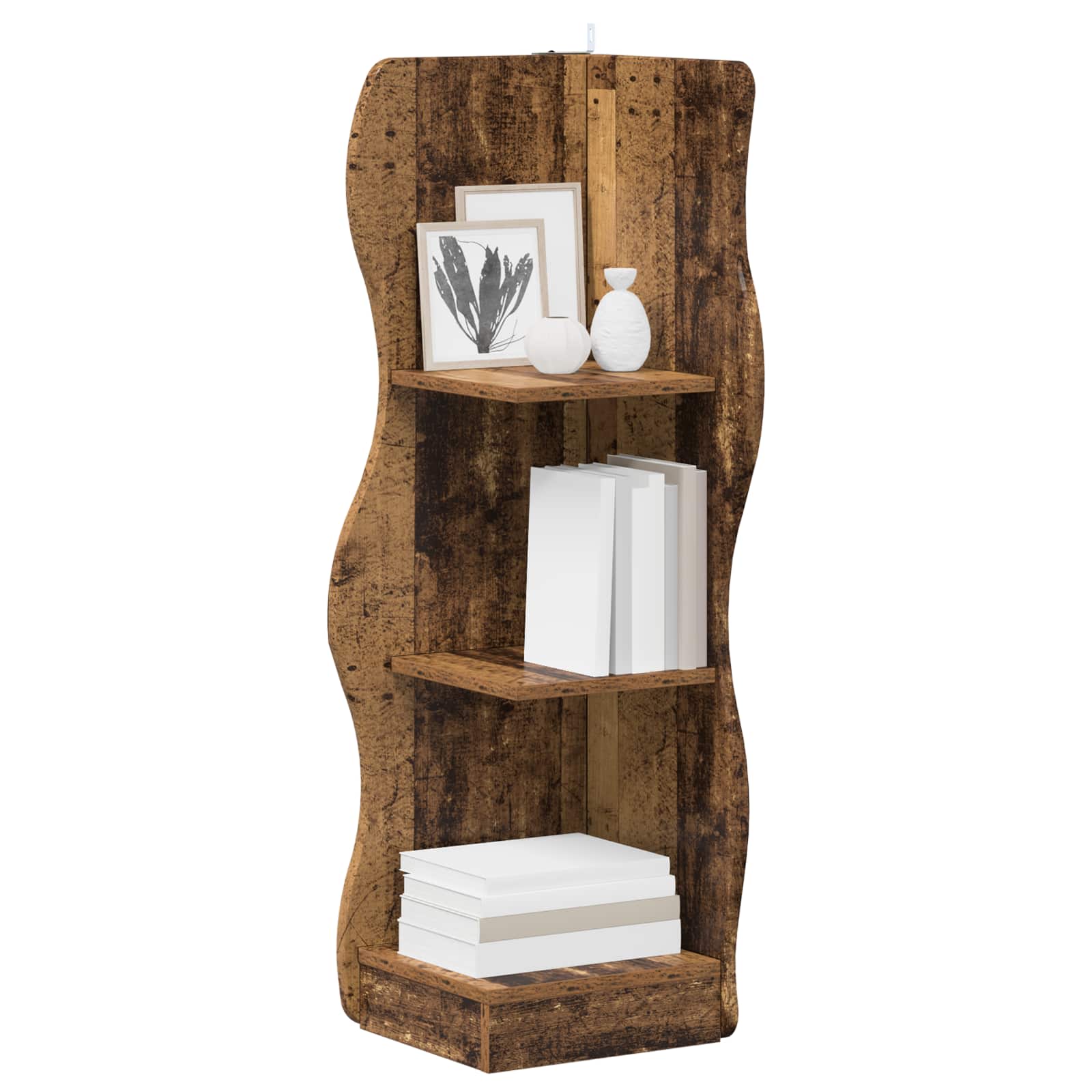 vidaXL Półka narożna Stare drewno 34 x 33 x 102 cm Drewno inżynieryjne