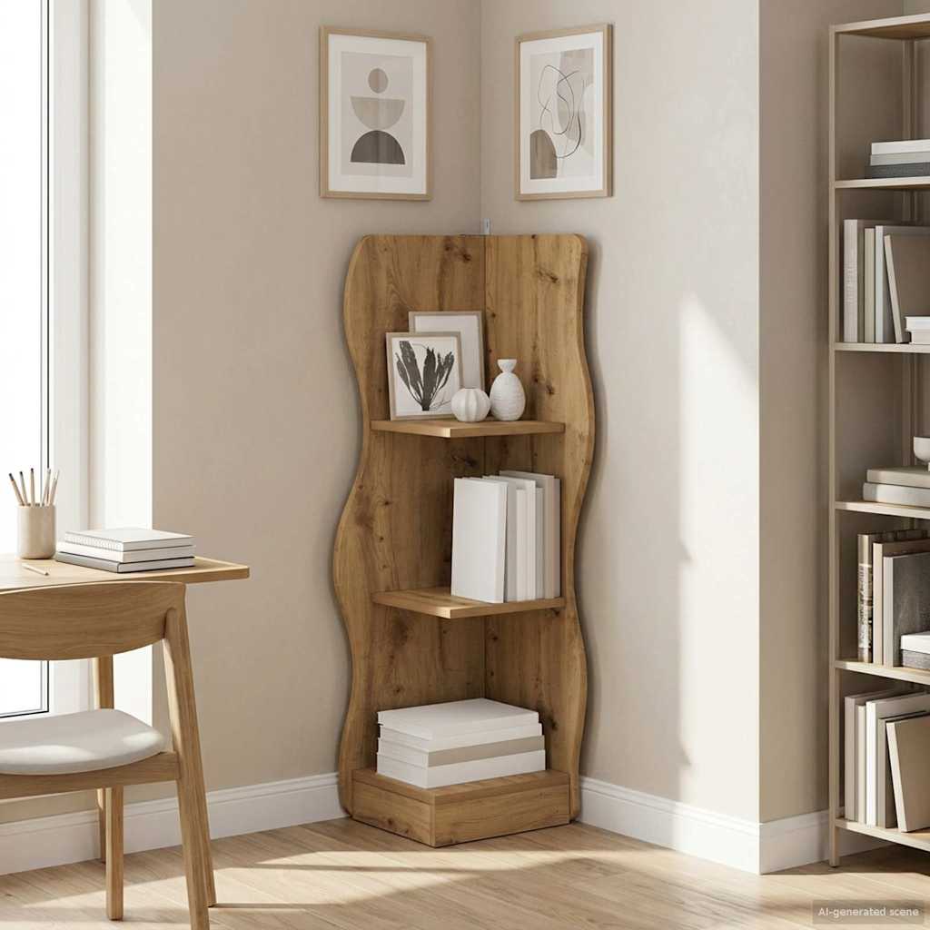 vidaXL Półka narożna Dąb artisan 34 x 33 x 102 cm Drewno inżynieryjne
