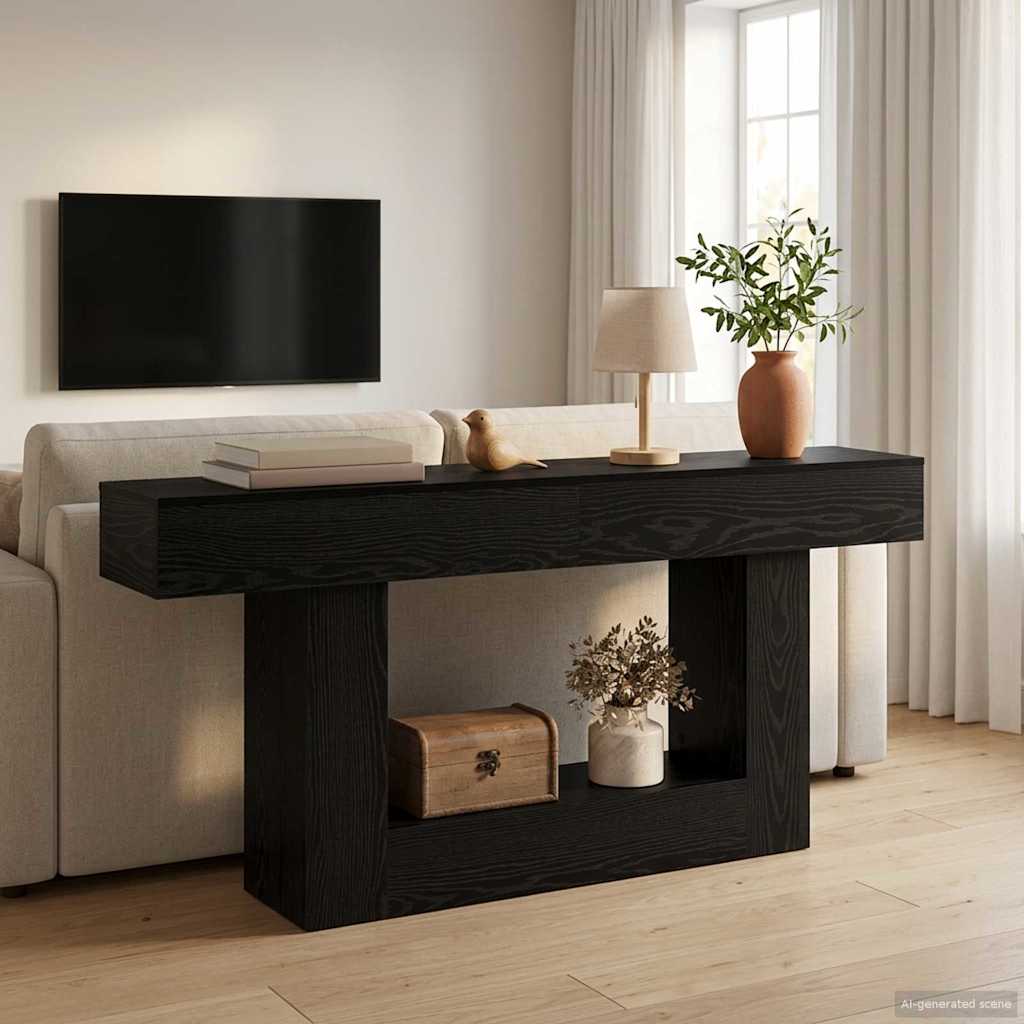 vidaXL Czarny Dąb 160 x 30 x 74 cm