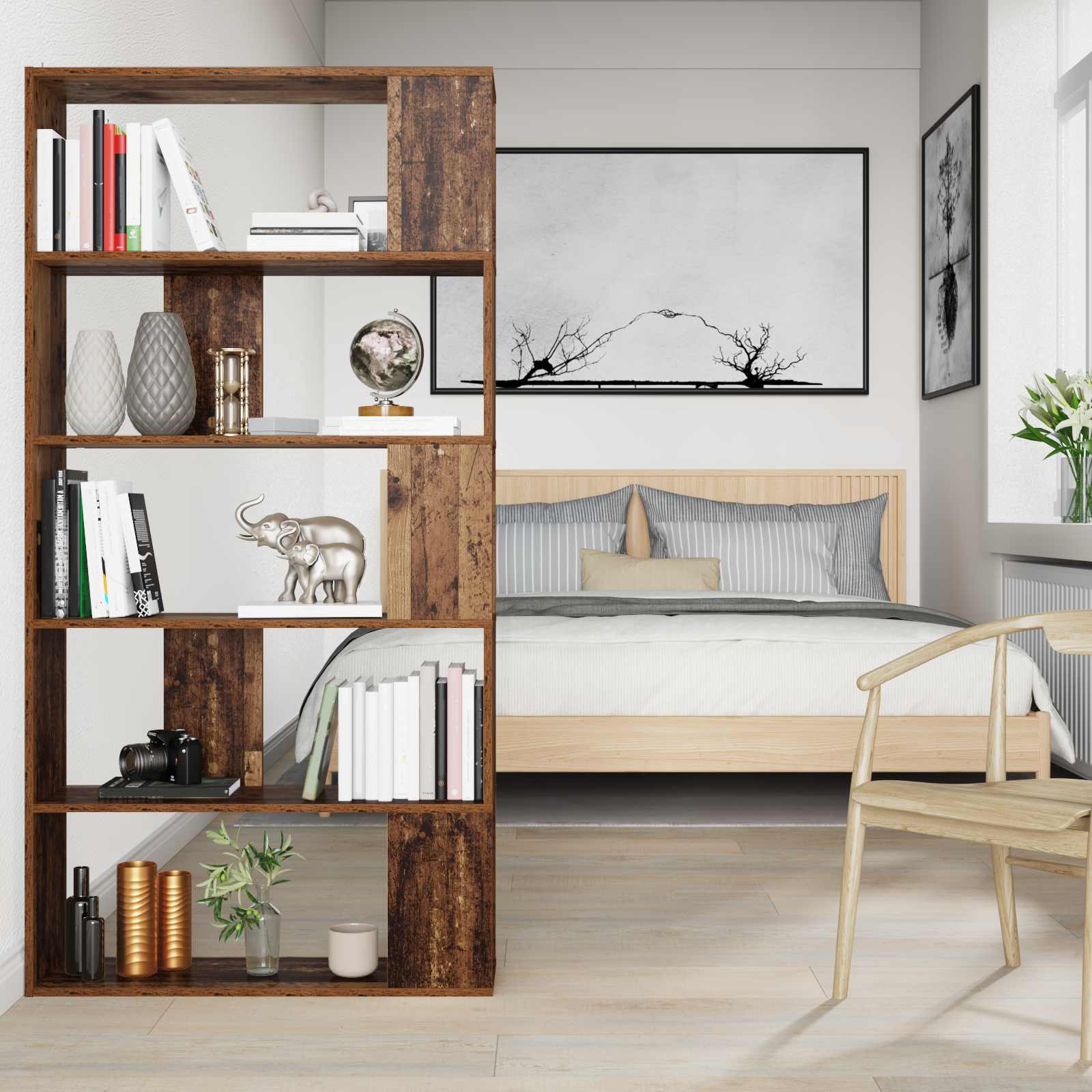 vidaXL Szafka na książki Stare drewno 80 x 24 x 159 cm