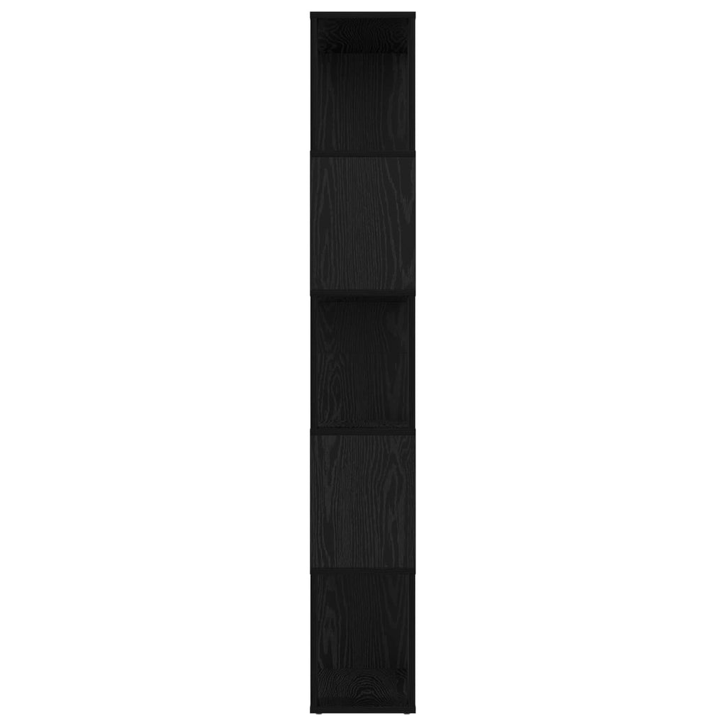 vidaXL Szafka na książki Czarny Dąb 80 x 24 x 159 cm