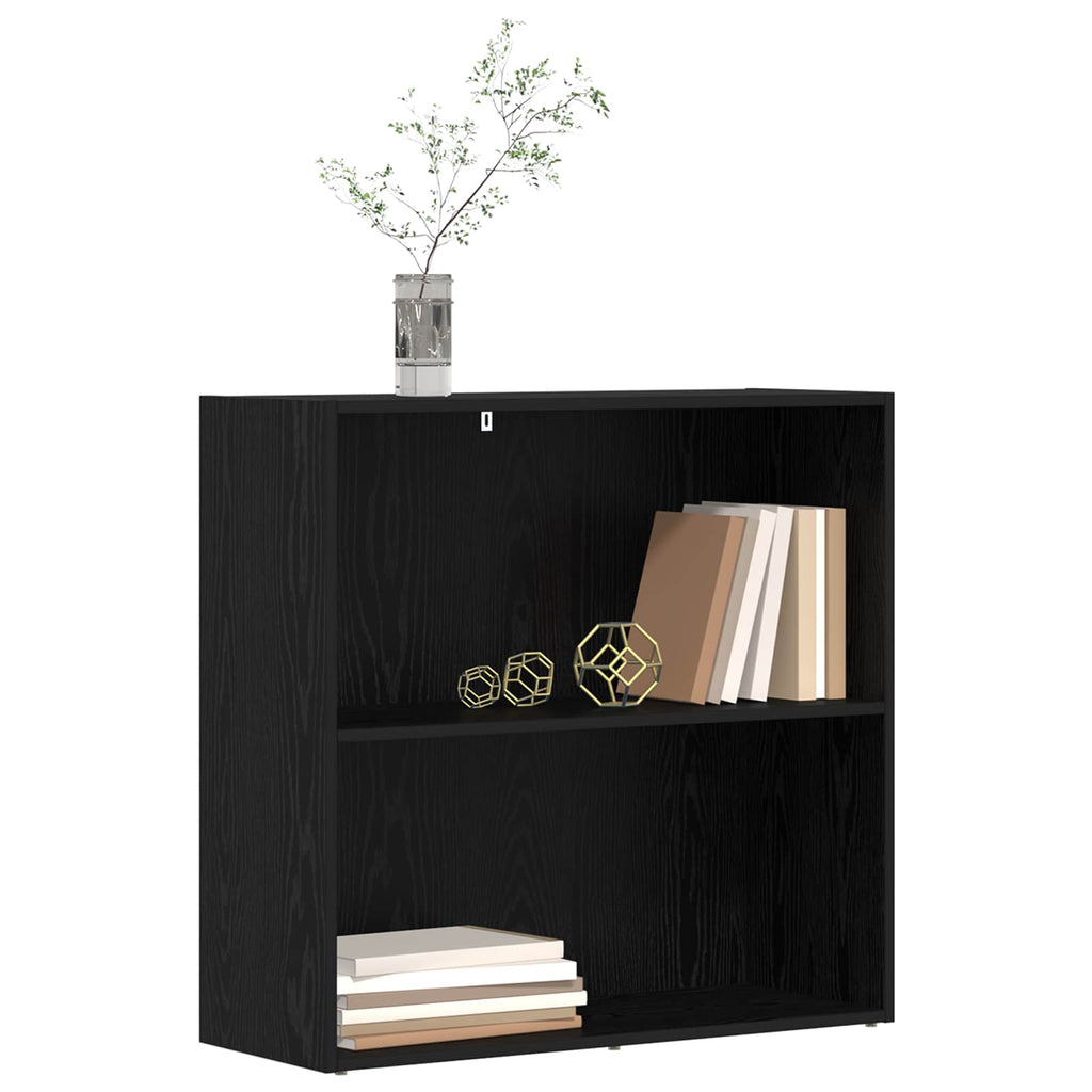 vidaXL Półka na książki Czarny Dąb 80 x 30 x 76,5 cm