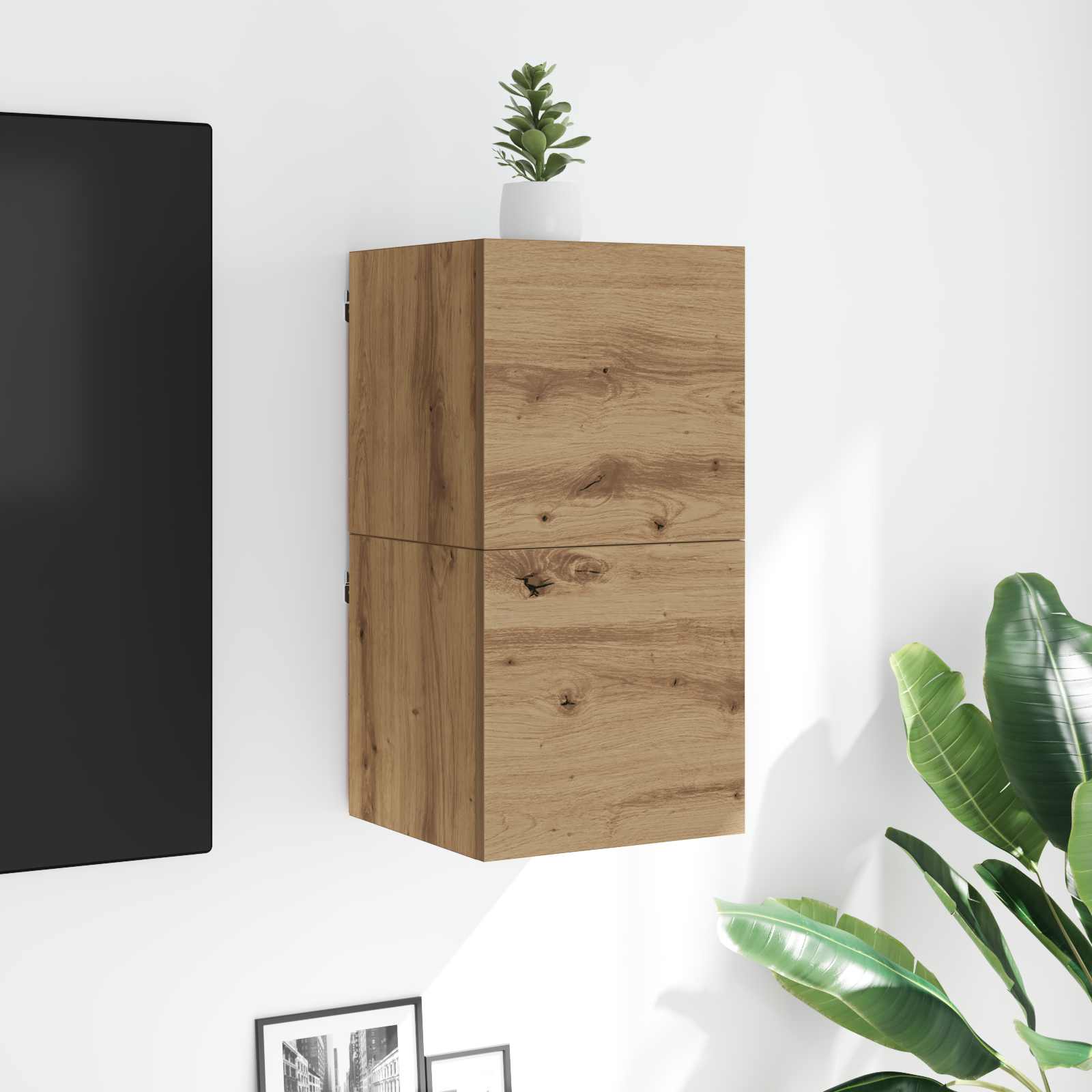 vidaXL Szafka na telewizor montowana na ścianie Dąb artisan