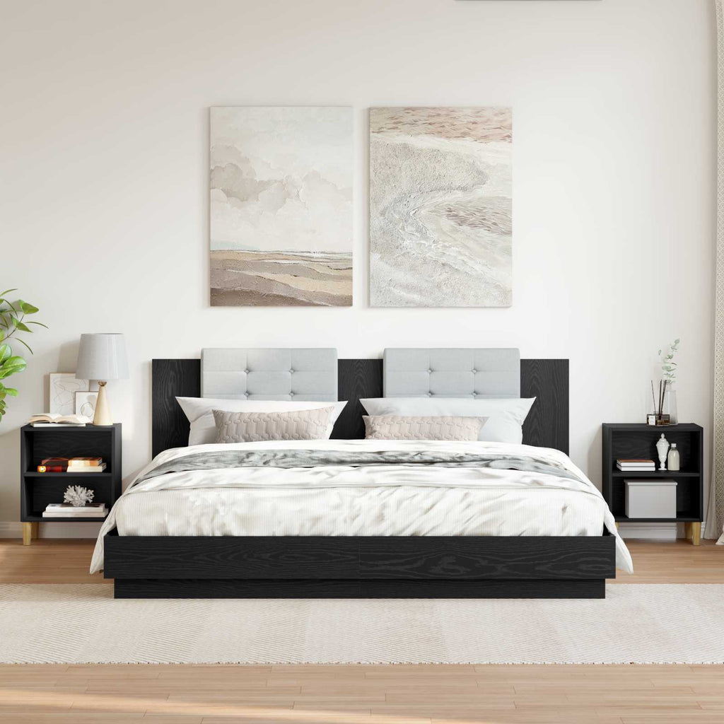 vidaXL Szafka pod łóżko 2 pcs Czarny Dąb 40 x 30 x 50 cm