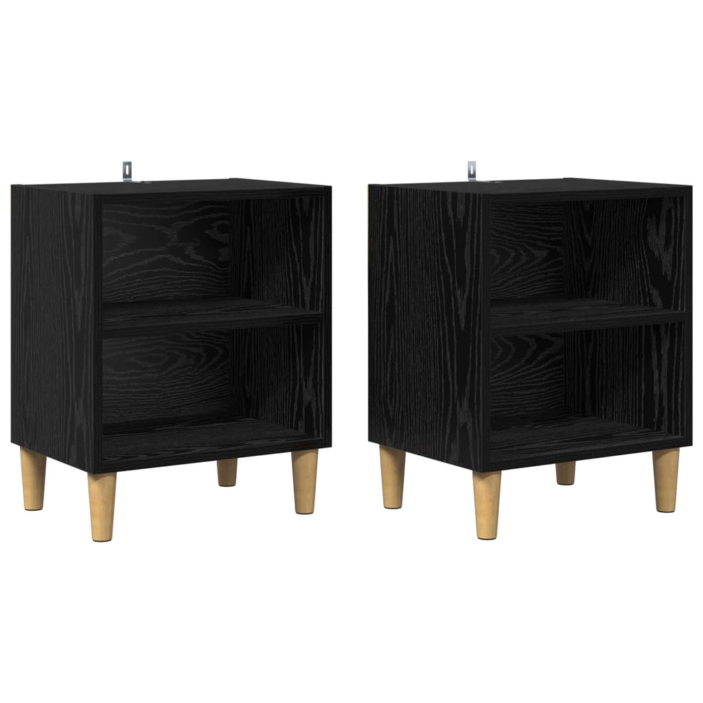 vidaXL Szafka pod łóżko 2 pcs Czarny Dąb 40 x 30 x 50 cm