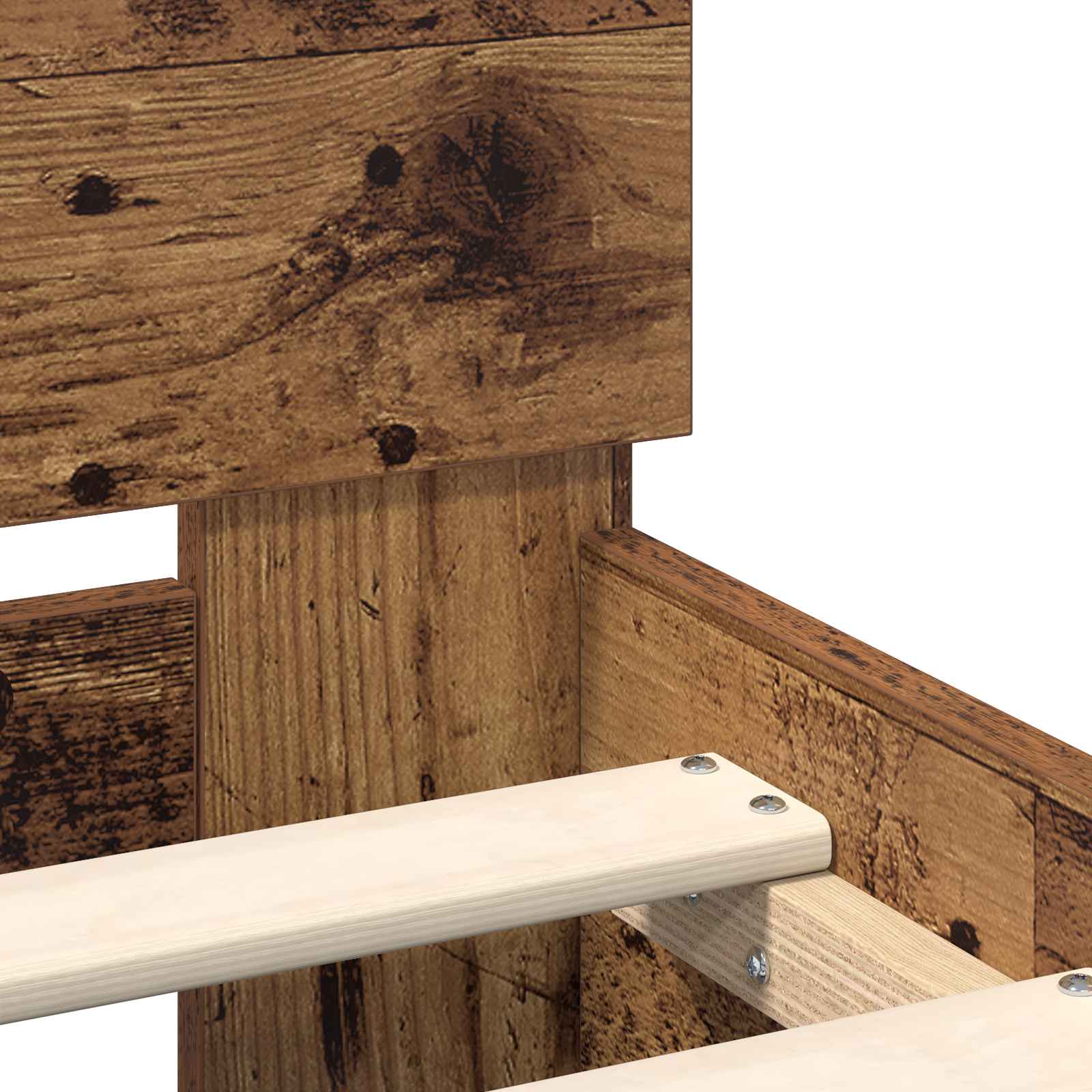 vidaXL Ramka łóżka Stare drewno 98,5 x 200 cm Materiał drewnopochodny