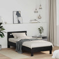 vidaXL Ramka łóżka Czarny Dąb 98,5 x 200 cm Materiał drewnopochodny