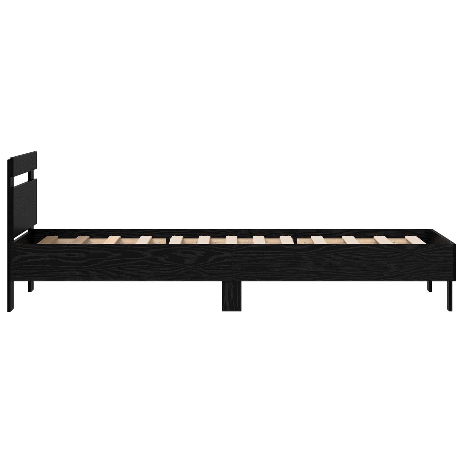 vidaXL Ramka łóżka Czarny Dąb 98,5 x 200 cm Materiał drewnopochodny