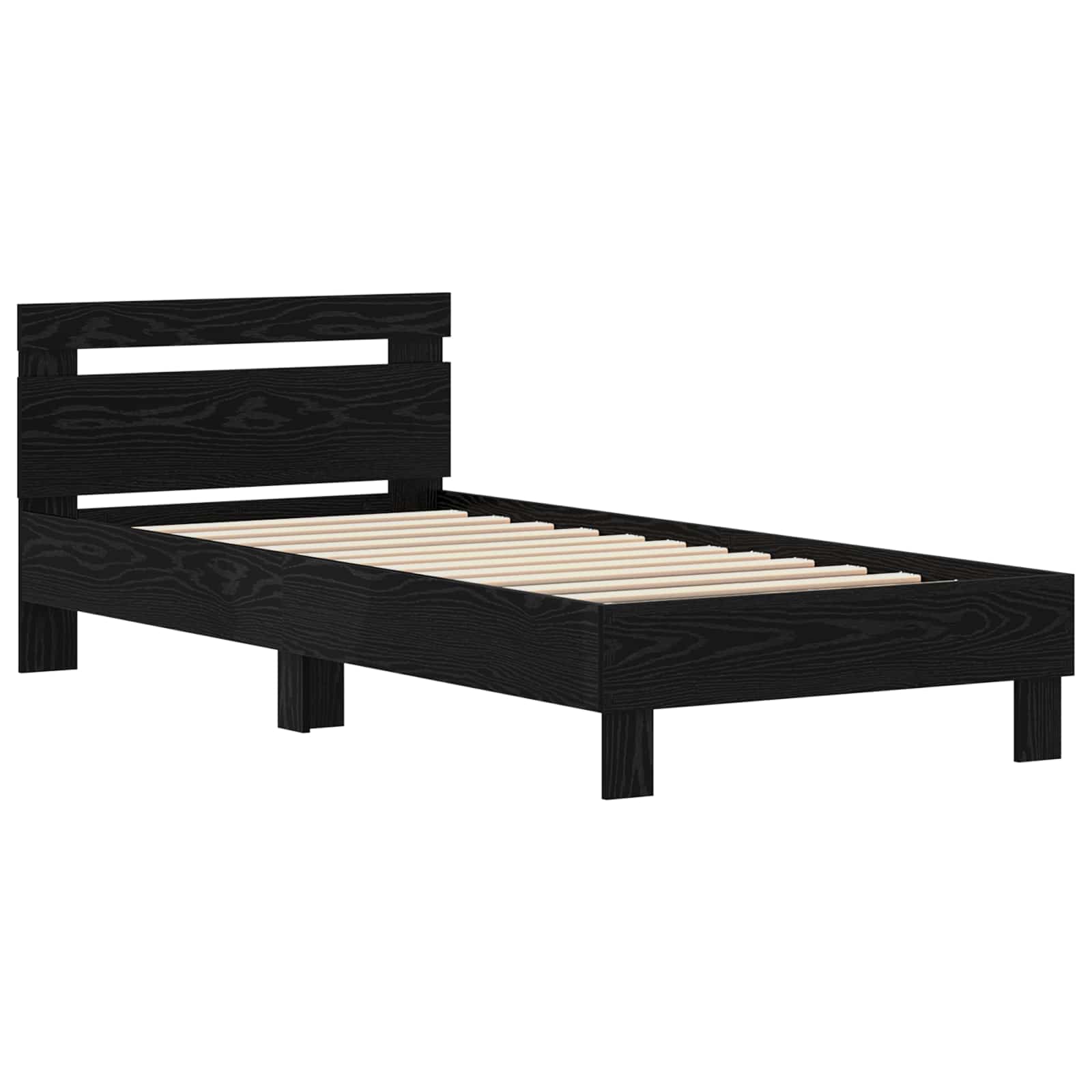 vidaXL Ramka łóżka Czarny Dąb 75 x 190 cm Materiał drewnopochodny