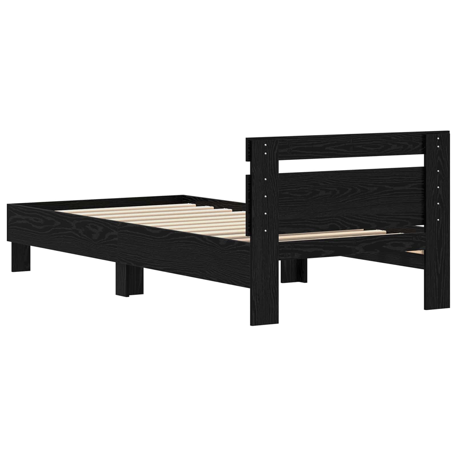vidaXL Ramka łóżka Czarny Dąb 75 x 190 cm Materiał drewnopochodny