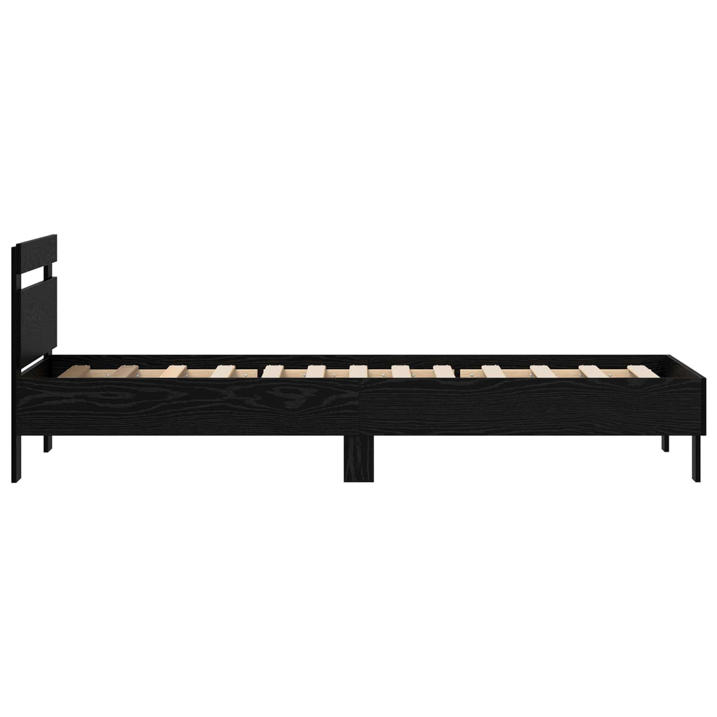 vidaXL Ramka łóżka Czarny Dąb 75 x 190 cm Materiał drewnopochodny