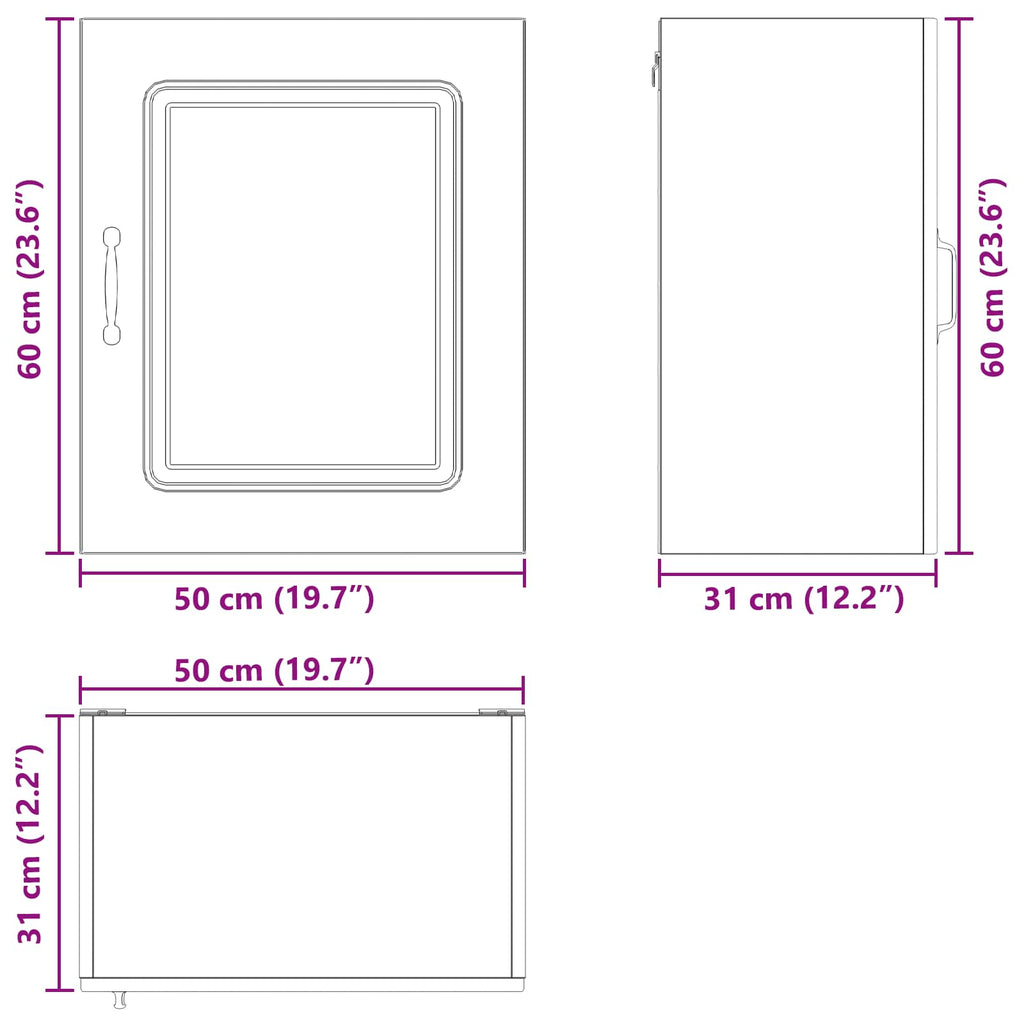 vidaXL Front do zmywarki Kalmar Czarny Dąb 50 x 31 x 60 cm