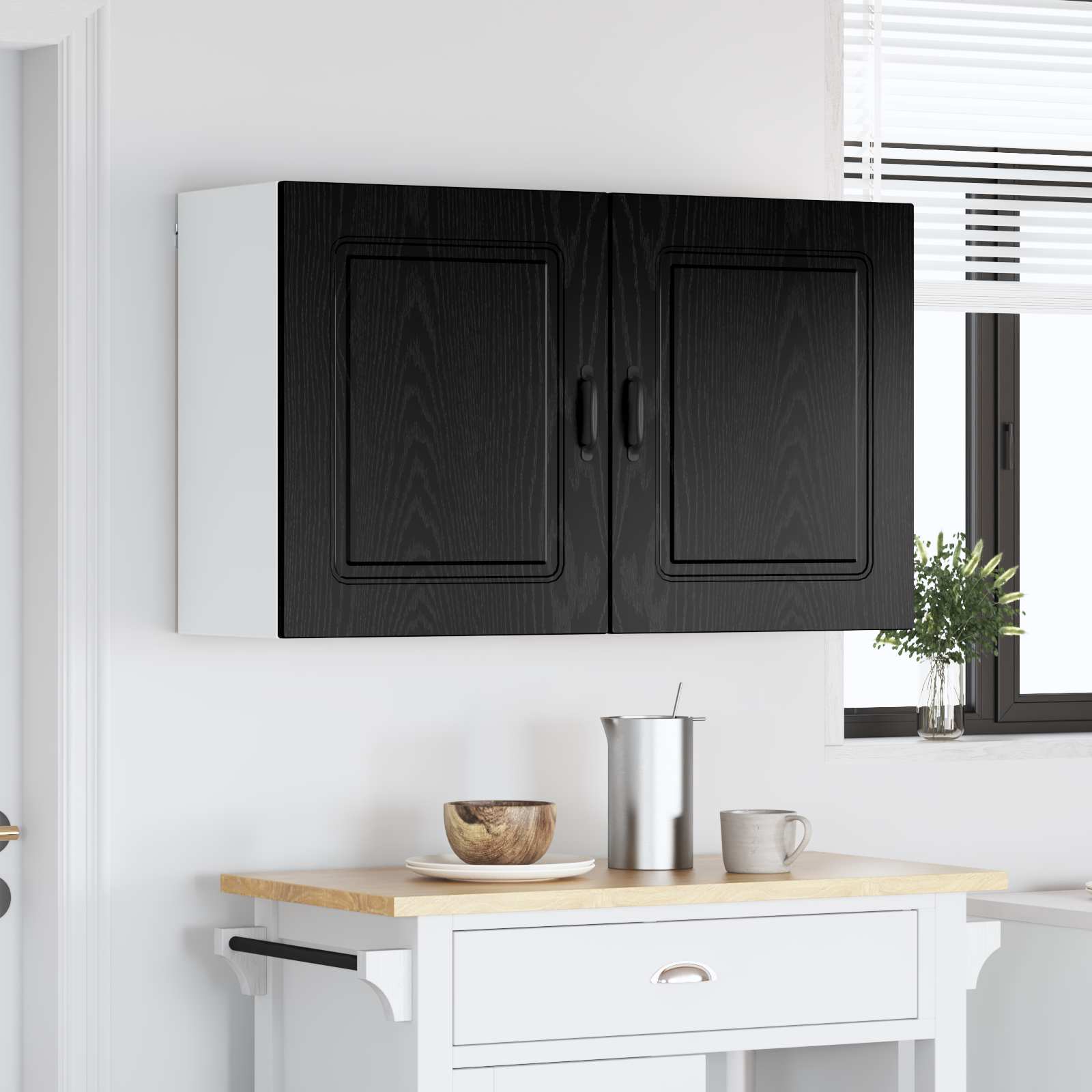 vidaXL Front do zmywarki Kalmar 2 pcs Czarny Dąb 50 x 31 x 60 cm