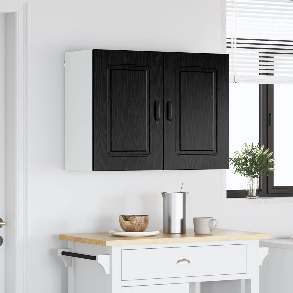 vidaXL Front do zmywarki Kalmar Czarny Dąb 80 x 31 x 60 cm
