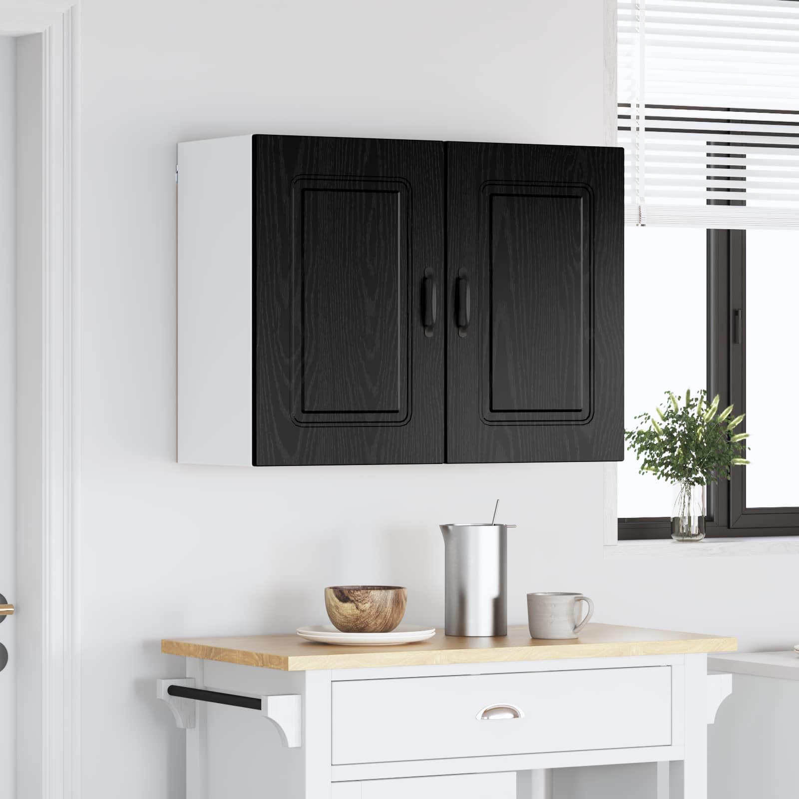 vidaXL Front do zmywarki Kalmar Czarny Dąb 80 x 31 x 60 cm